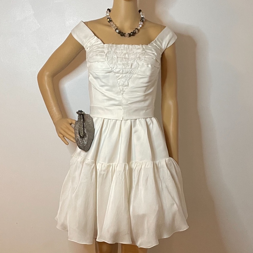 Vintage 50’s vintage debutante white handmade dress!